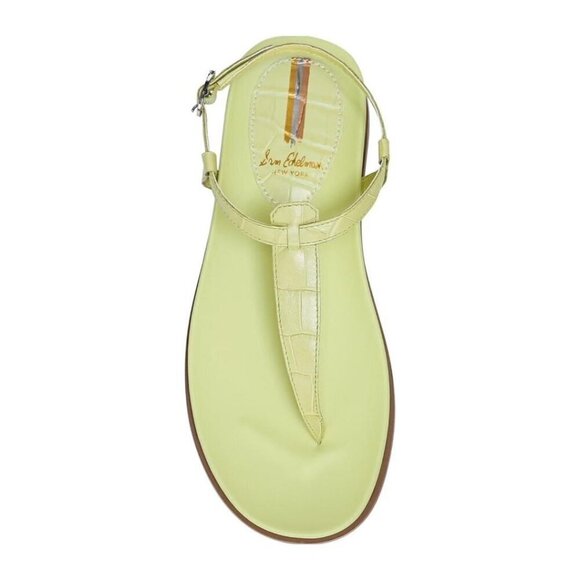 Sam Edelman Womens Kiwi Green Naomi Leather T Strap Flat Sandals Sz 7.5 M New - Picture 10 of 13